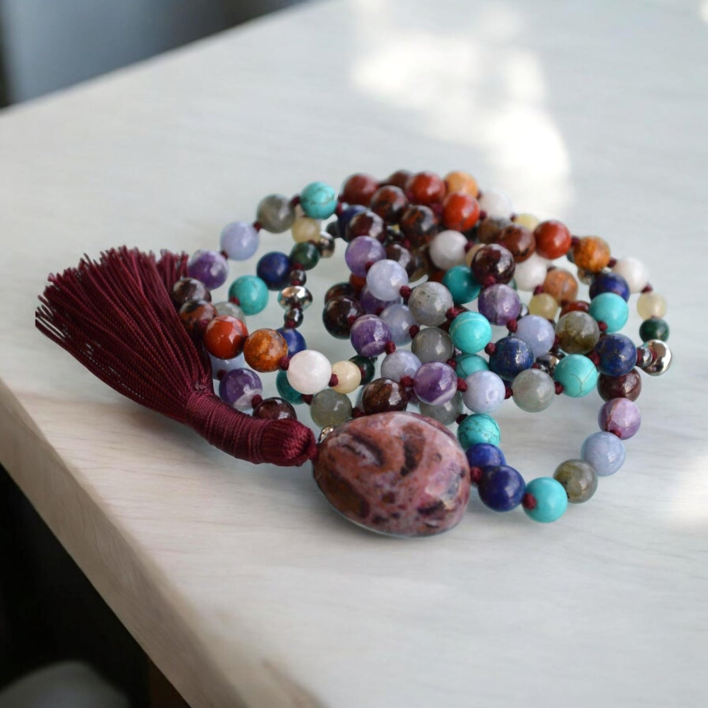 Ultimate Scorpio Zodiac Mala Necklace | 108 Hand-Knotted | ASTRA Collection