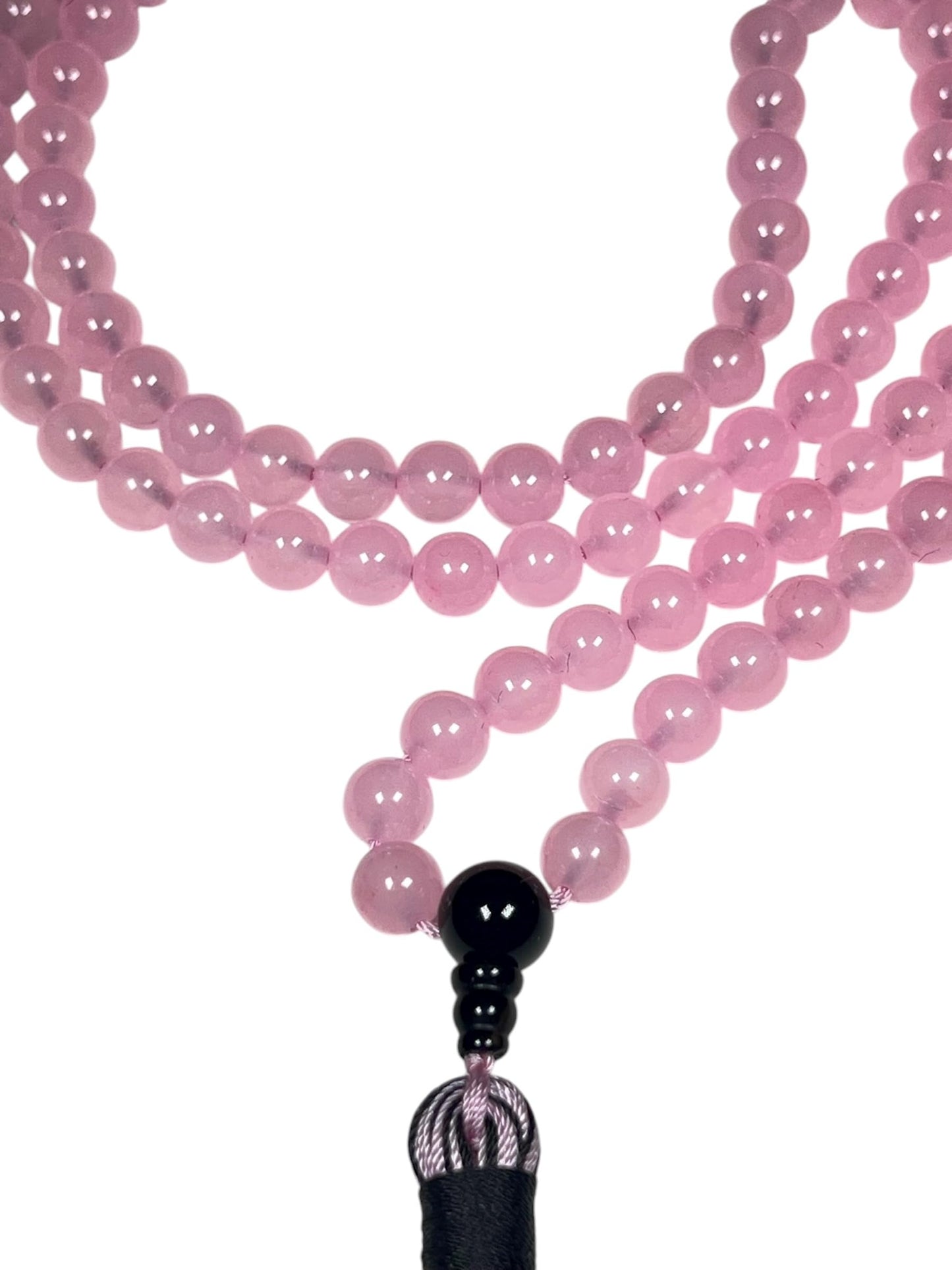 Handmade Agate Mala Beads Necklace with Black Onyx Guru Bead – 108 Beads – 8mm – Multicolor Options – Chakra Balancing & Zodiac Birthstone – Meditation Jewelry