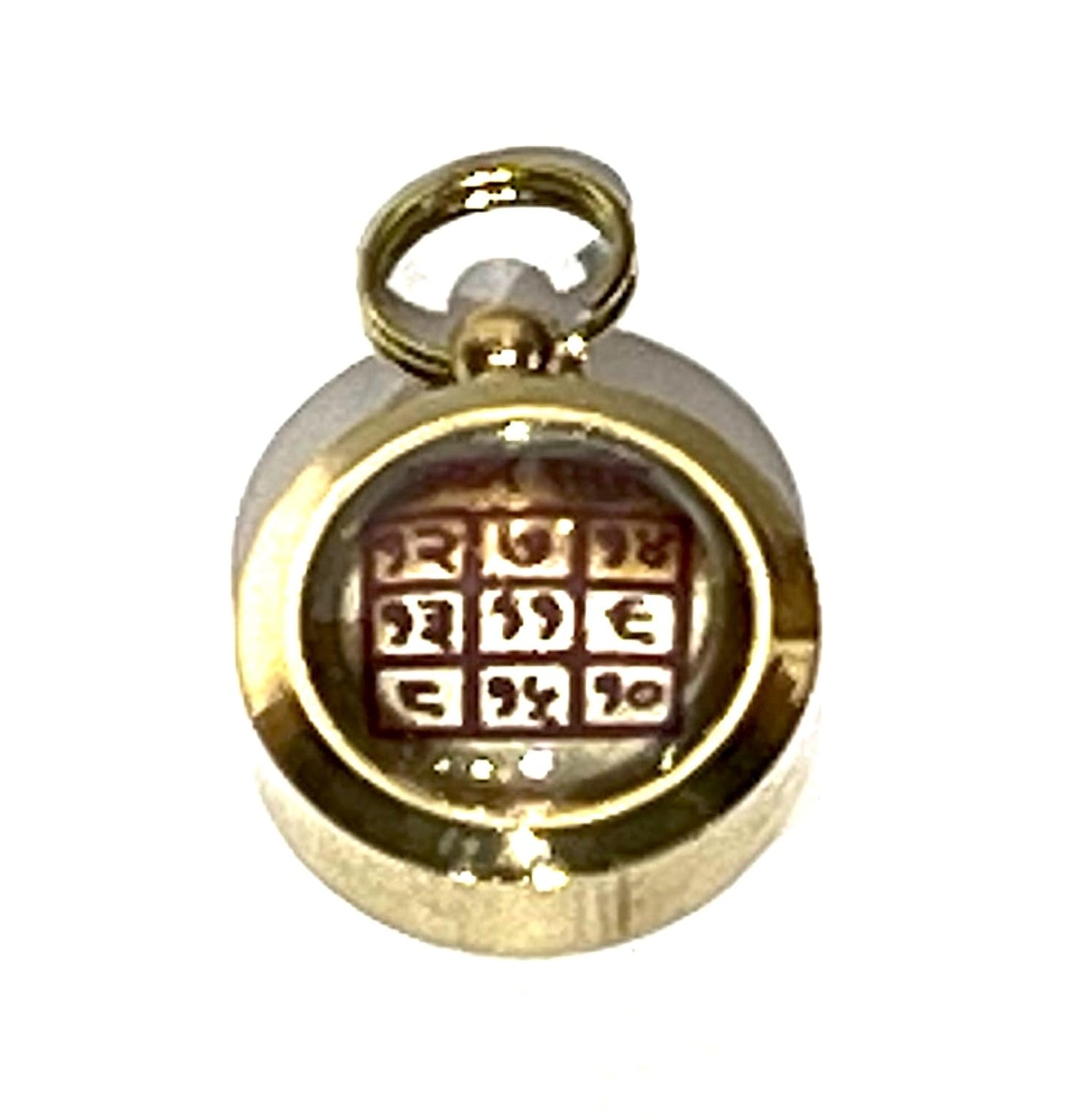 Zodiac Constellation Pendant Necklace - Sun Sign Amulet - Rashi Yantra Pendant - 3/4 Inch Brass Pendant with Zodiac Yantra