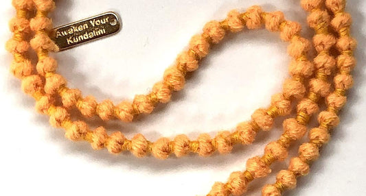 Hand Knotted Buddhist Wool Mala beads, Chakra mala, meditation mala, Eco friendly light chanting mantra mala beads necklace, Soft light manageable - Energized - In 6 colors (ORANGE/YELLOW)