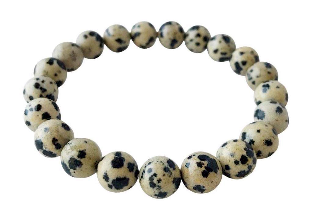 Dalmatian Jasper Stretch Bracelet - Aries Birthstone Bracelet - Root Chakra Bracelet