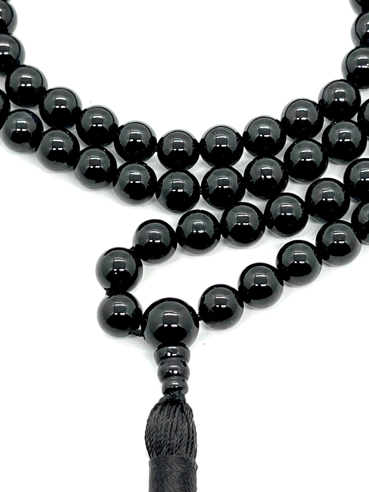 AWAKEN YOUR KUNDALINI Black Tourmaline Mala Necklace - Protection & Inner Peace - Scorpio Birthstone & Root Chakra