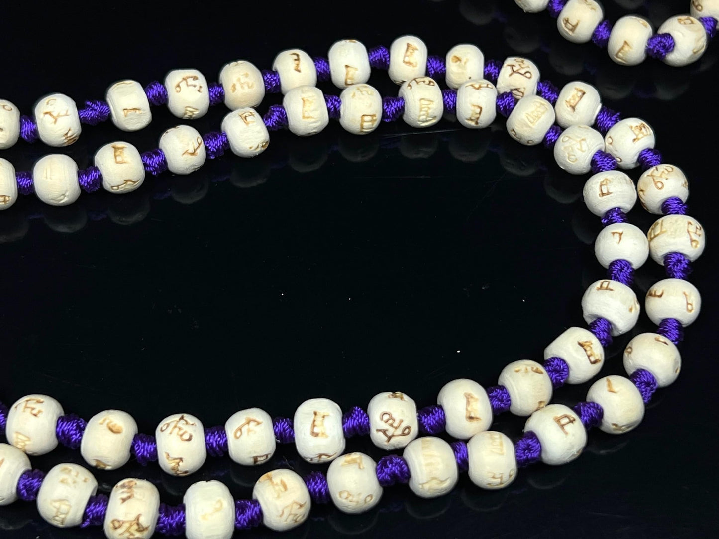 Handmade Tulsi Mala Beads Necklace – 8mm Beads with "Ram" Inscription – Multicolor Options – Chakra Balancing & Zodiac Birthstones – Meditation Jewelry