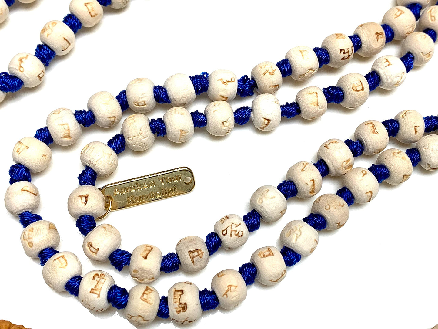 AWAKEN YOUR KUNDALINI Spiritual Harmony Tulsi Mala Necklace with 5 Mukhi Rudraksha - Cancerian Birthstone - Heart & Sacral Chakra Balance