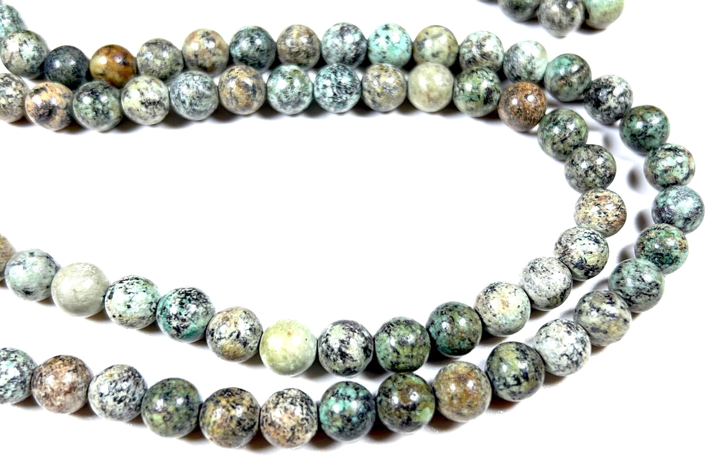 Handmade Natural & Rare African Turquoise Mala Beads Necklace | 8mm 108 Beads | Transformation & Growth Mala | Sagittarius Birthstone & Third Eye Chakra