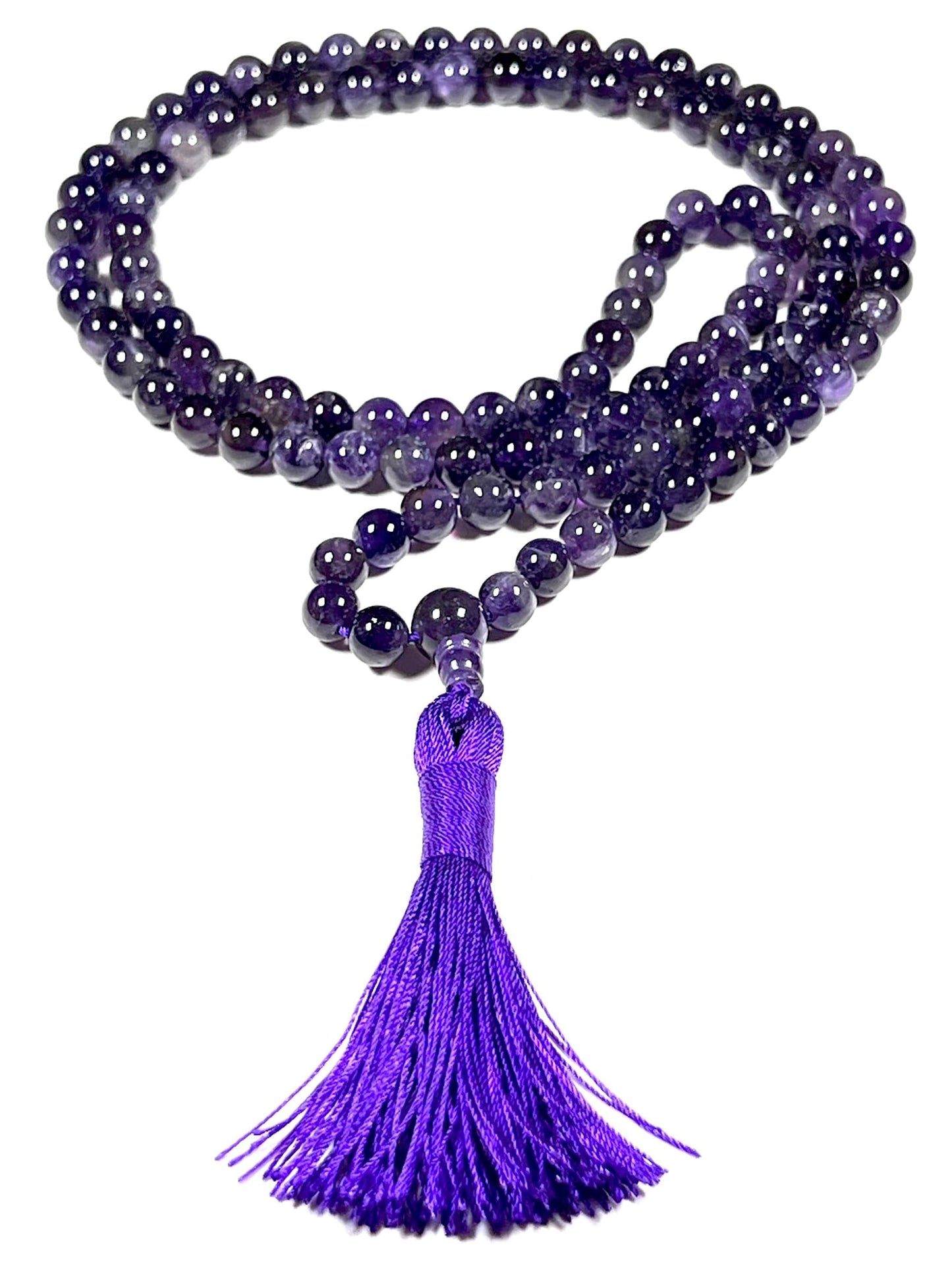Amethyst Mala Necklace | 108 Beads for Crown Chakra | SOMA Collection