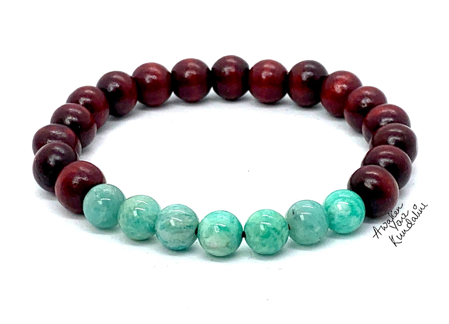 Rosewood & Amazonite Stretch Bracelet | ARANYA Collection