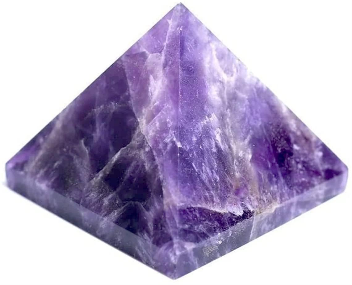 Amethyst Crystal Pyramid | 2-Inch Stone for Crown Chakra| TATTVA SOMA & Collection