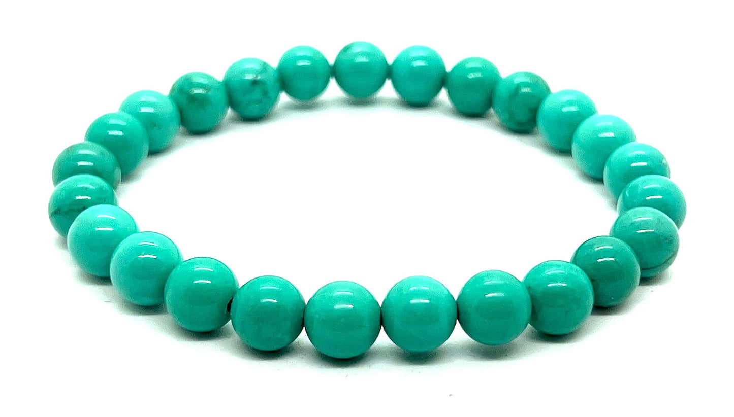 Teal Turquoise Stretch Bracelet | Sagittarius & Capricorn Sun Sign | Throat Chakra
