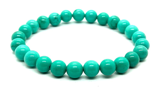 Teal Turquoise Stretch Bracelet | Sagittarius & Capricorn Sun Sign | Throat Chakra