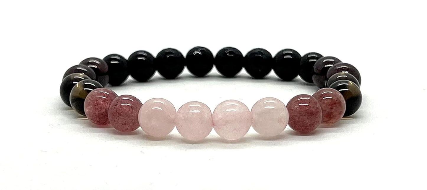 Capricorn Birthstone Bracelet (8mm) - Cultivate Balance & Manifest Dreams - Multi-Chakra Alignment - Wrist Size 7.5 Inches