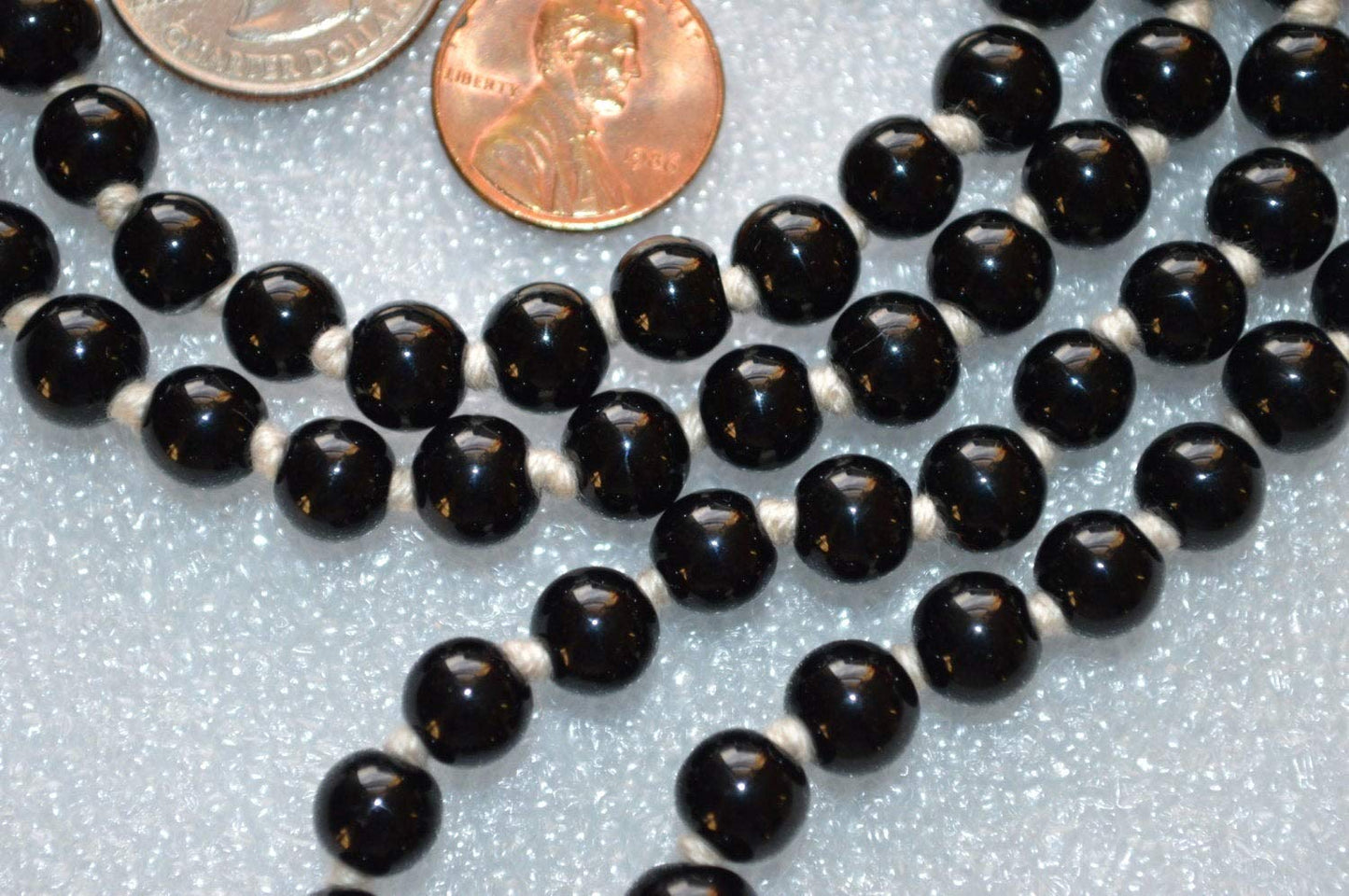 VESTA Black Tourmaline Mala Beads Necklace | Natural 108 Hand-Knotted Beads for Grounding, EMF Protection & Root Chakra Healing | Handmade in USA