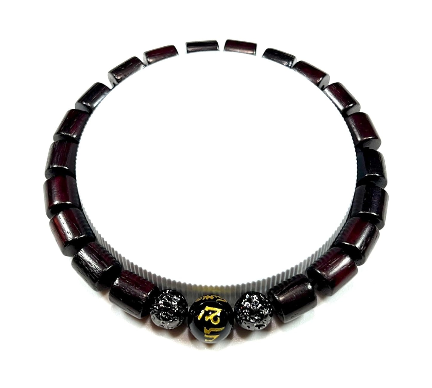 Rosewood, Obsidian & Lava Stretch Bracelet | ARANYA Collection