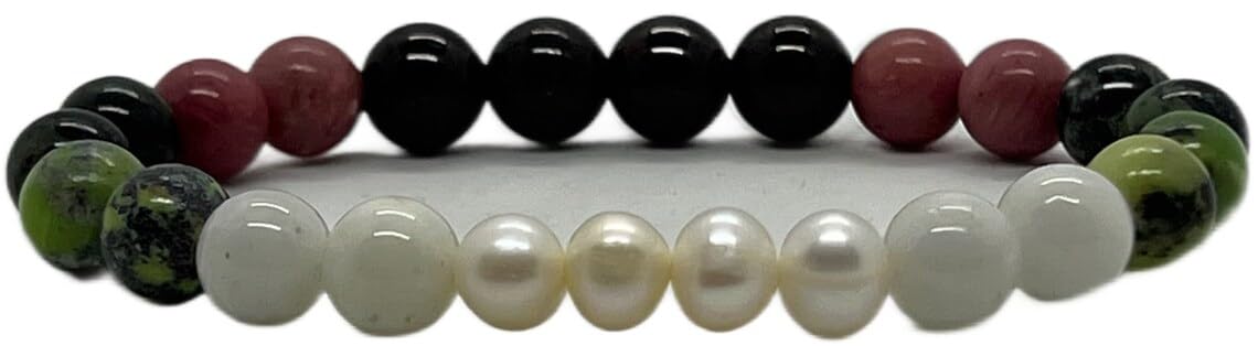 Cancer Birthstone Bracelet - Embrace Harmony & Emotional Balance - Multi-Chakra Alignment - Wrist Size 7.5 Inches