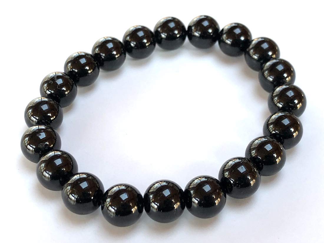 AWAKEN YOUR KUNDALINI Black Tourmaline Stretch Bracelet, Birthstone for October, Libra & Scorpio Sun Sign, Root Chakra