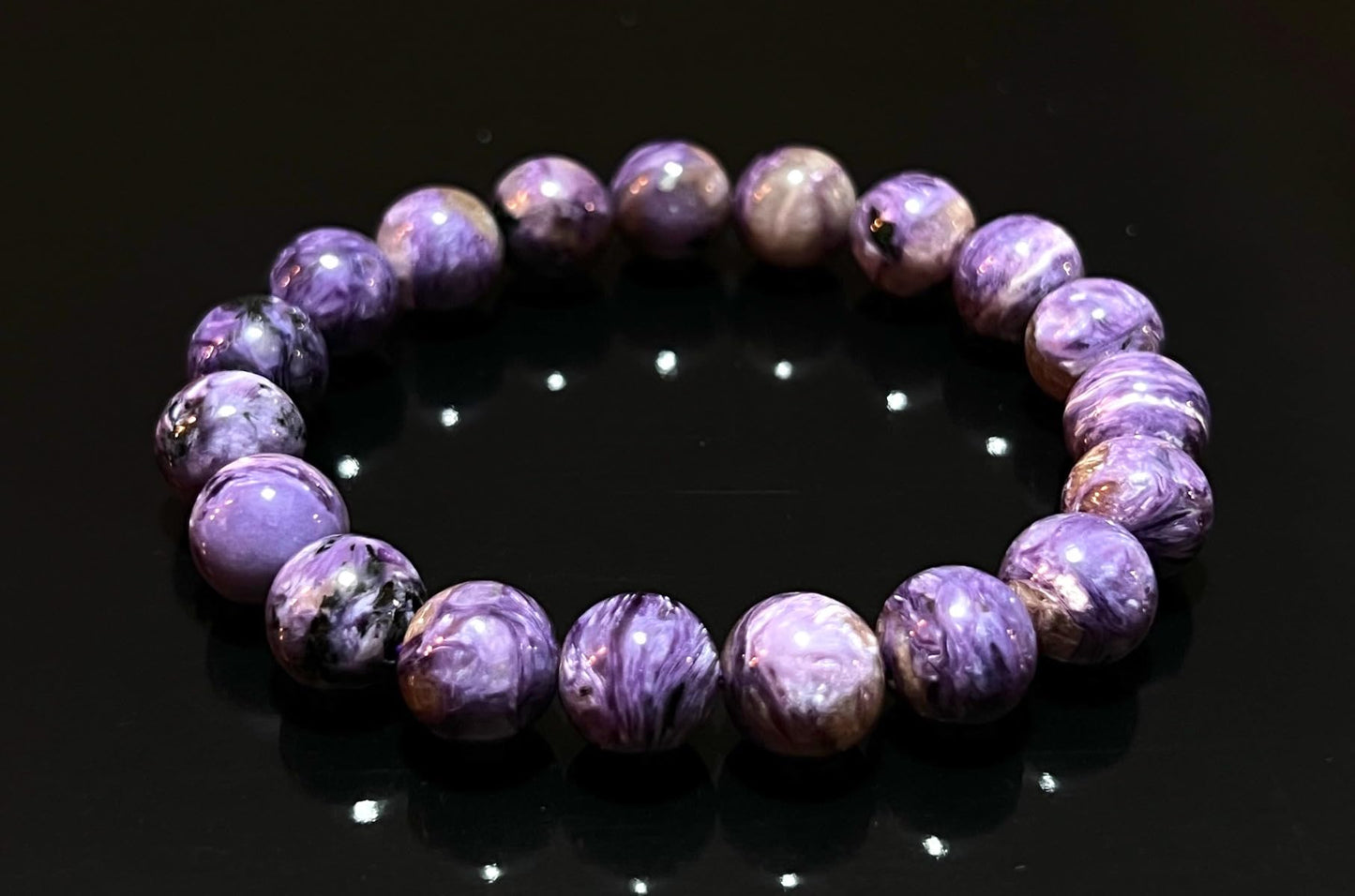 LUCEM Charoite Bracelet | Transformation & Crown Chakra Energy | Scorpio & Sagittarius Zodiac | October–November Birthstone