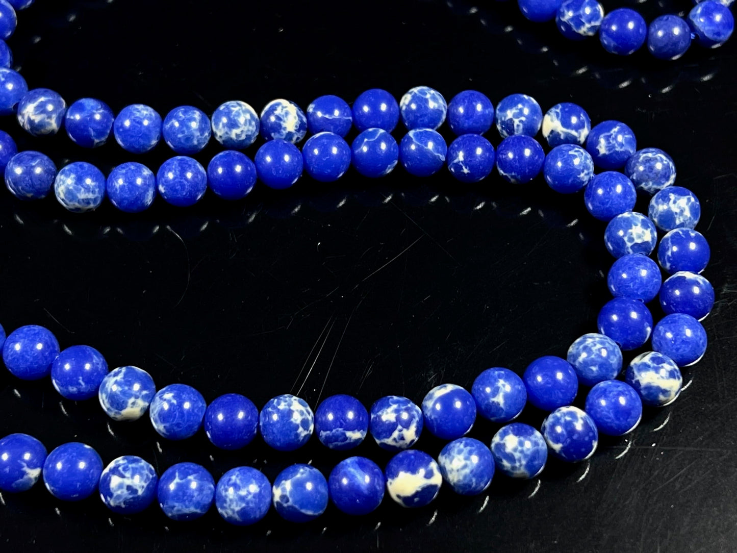 Sea Sediment Jasper Mala Beads Necklace