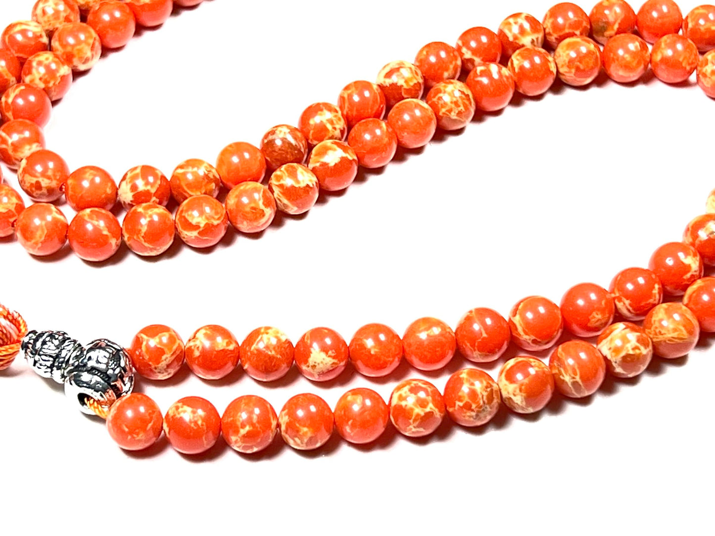 Sea Sediment Jasper Mala Beads Necklace