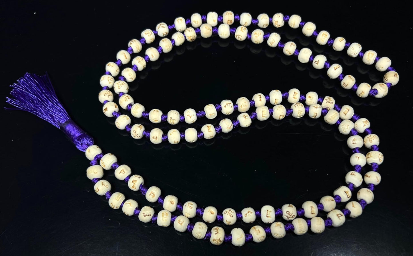 Handmade Tulsi Mala Beads Necklace – 8mm Beads with "Ram" Inscription – Multicolor Options – Chakra Balancing & Zodiac Birthstones – Meditation Jewelry