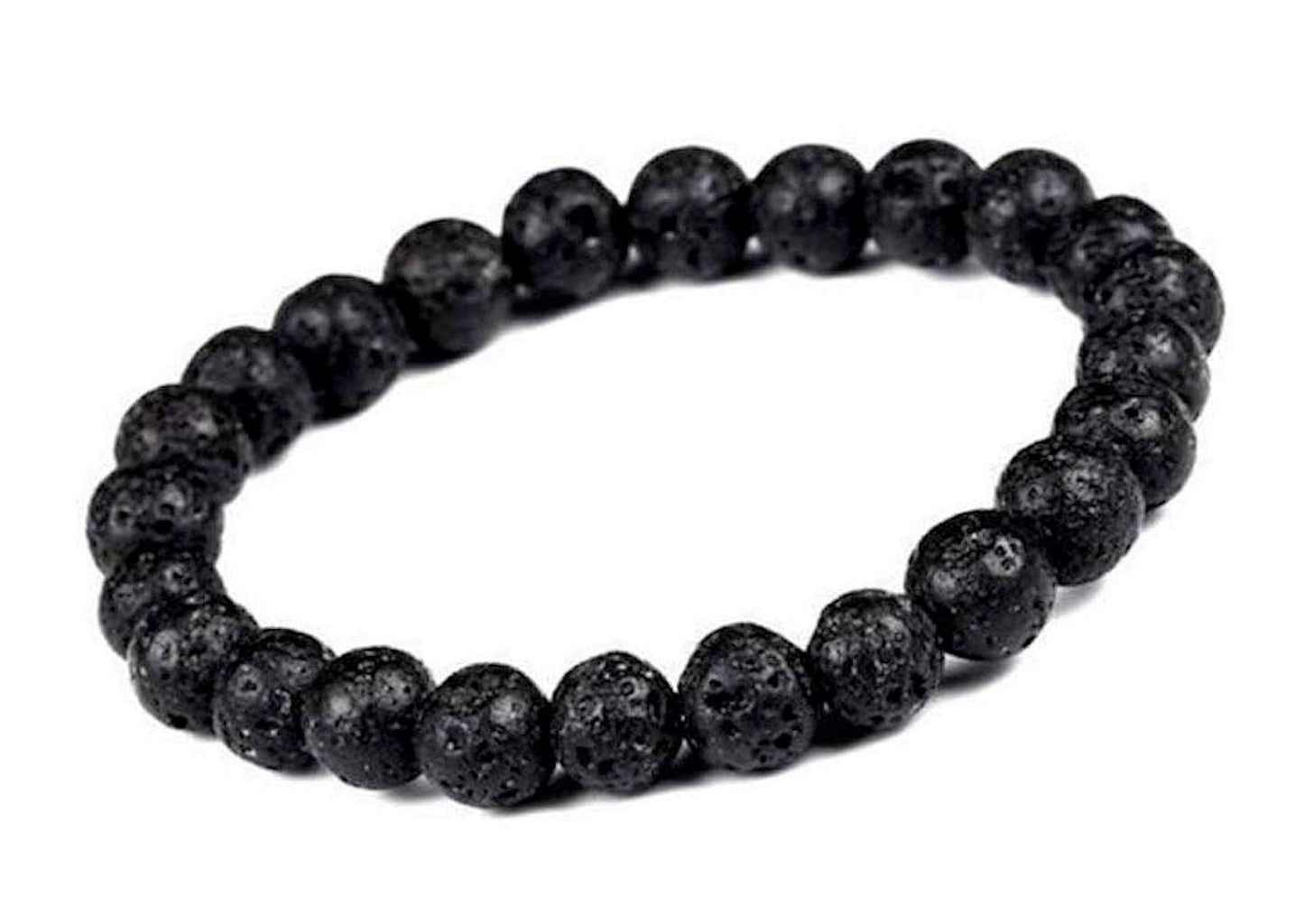 VULCAN Lava Beads Stretch Bracelet | Grounding & Aromatherapy | 8mm