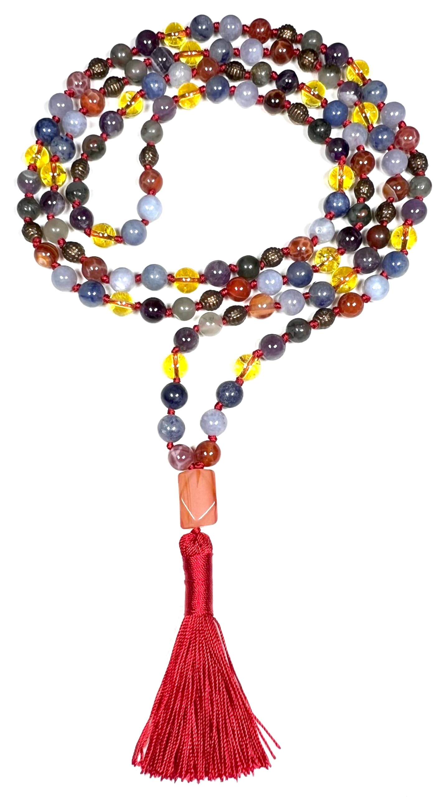 Ultimate Aries Zodiac Mala Necklace | 108 Hand-Knotted Beads | ASTRA Collection