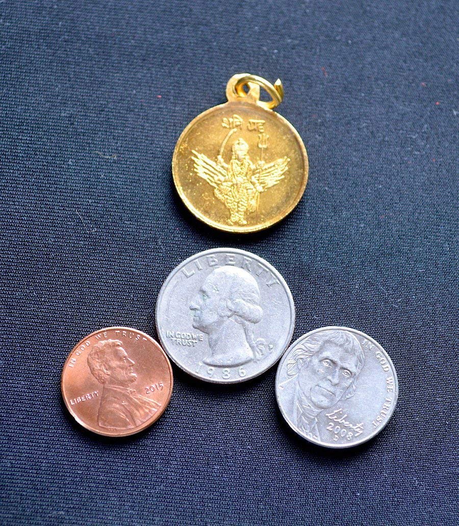 Yantra Kavach Pendants - Brass & Ashtadhatu 1-1.25", Gold Polished (Shani Yantra Style 2)