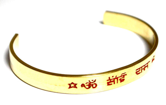 Brass healing cuff bracelet | For Metabolic function reduces inflammation arthritis, headaches, improve digestions, alignment, Amplifies energy, excellent conductor (Style-4 Om Sai Ram Sairam Saibaba)