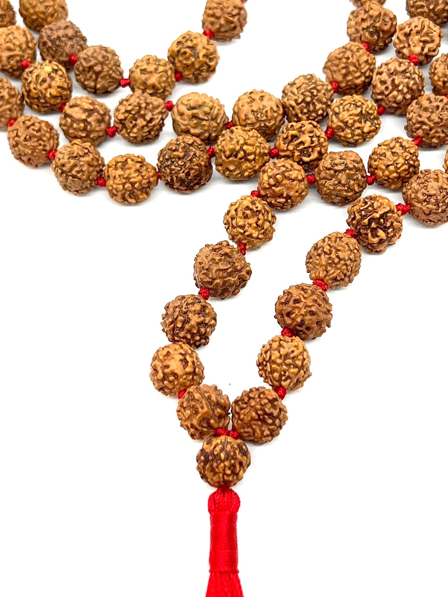 Rudraksha Mala Beads Necklace - 10mm 5 Mukhi (Five Faces) - Leo Sun Sign - Heart Chakra Balancing