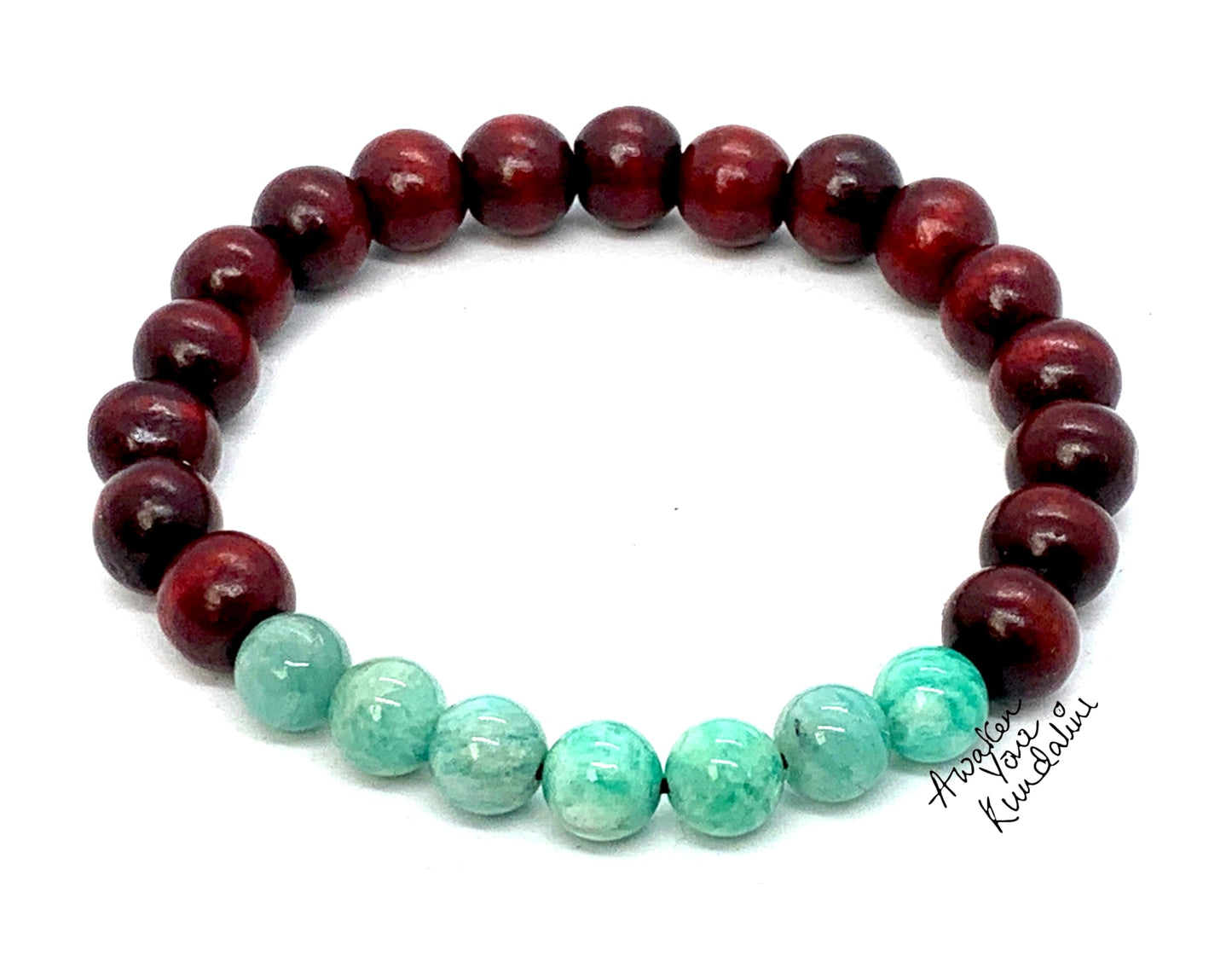 Rosewood & Amazonite Stretch Bracelet | ARANYA Collection