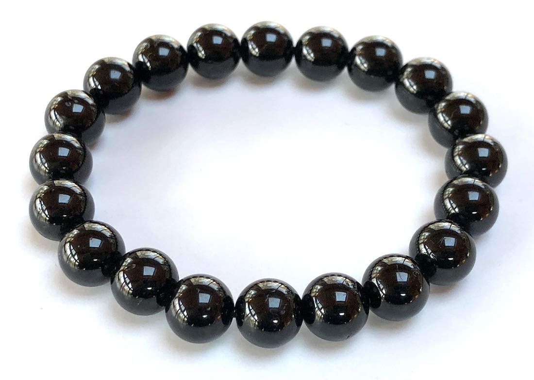 Black Onyx Stretch Bracelet - 8mm Beads - Capricorn Birthstone - Root Chakra