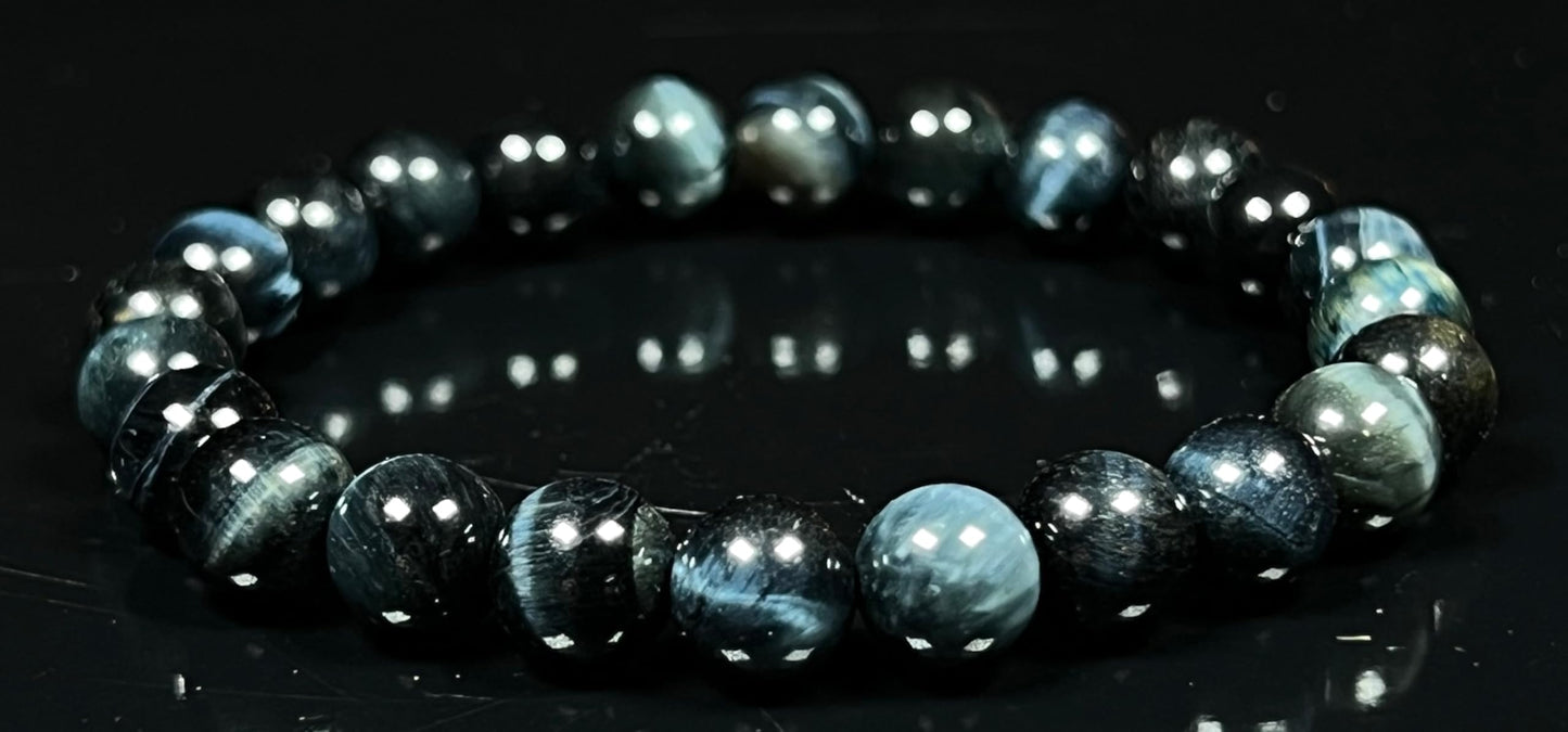 Tiger's Eye Stretch Bracelet – 8mm Beads – Multicolor Options – Solar Plexus Chakra & Zodiac Birthstones – Wrist Sizes 6-9 Inches