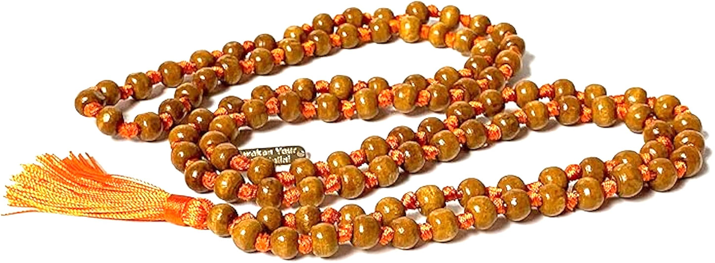 Hand-Knotted Tulsi Mala Beads Necklace – 8mm 108 Buddhist Prayer Beads – Multicolor Options – Chakra Balancing & Zodiac Birthstones – Meditation Jewelry
