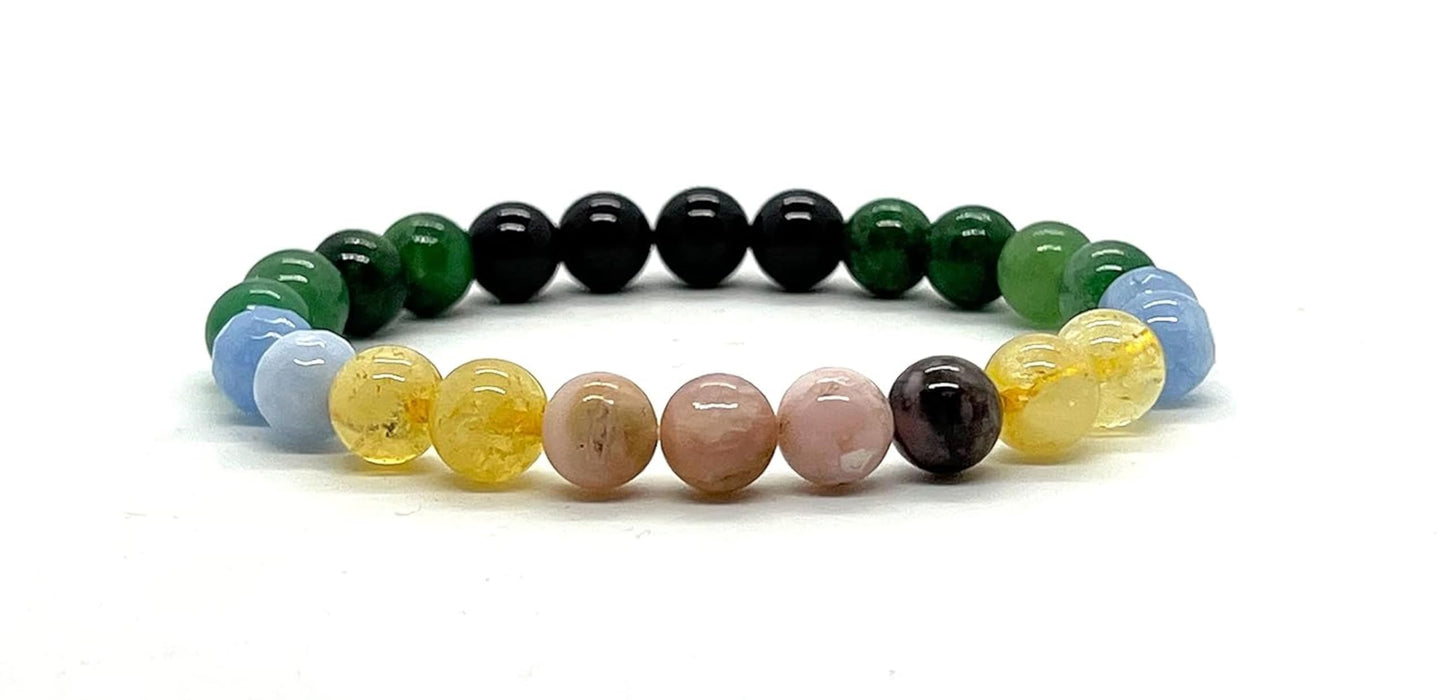 Cultivate Harmony & Find Balance: Libra Birthstone Bracelet (8mm) - Multi-Chakra Alignment - Wrist Size 7.5 Inches