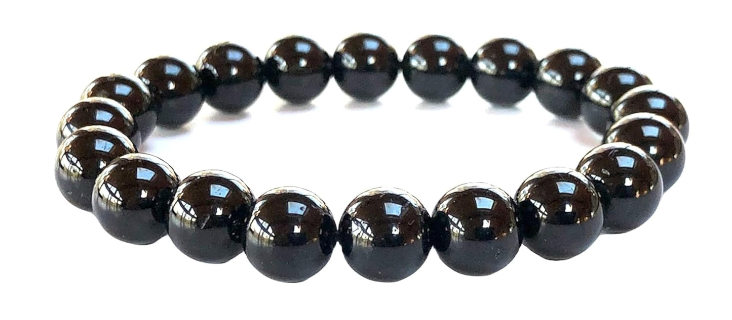 VESTA Black Tourmaline Bracelet | 8mm Grounding Beads for Protection & Root Chakra Healing
