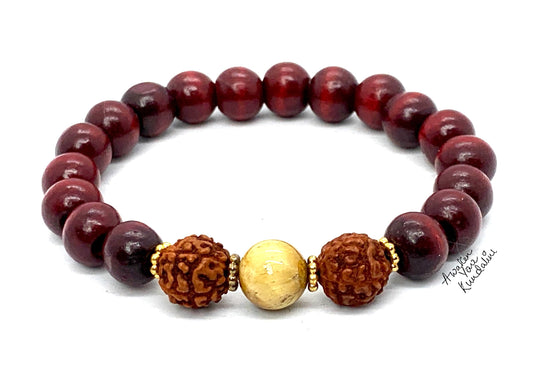 Rosewood with Tiger’s Eye & Rudraksha Bracelet | ARANYA Collection