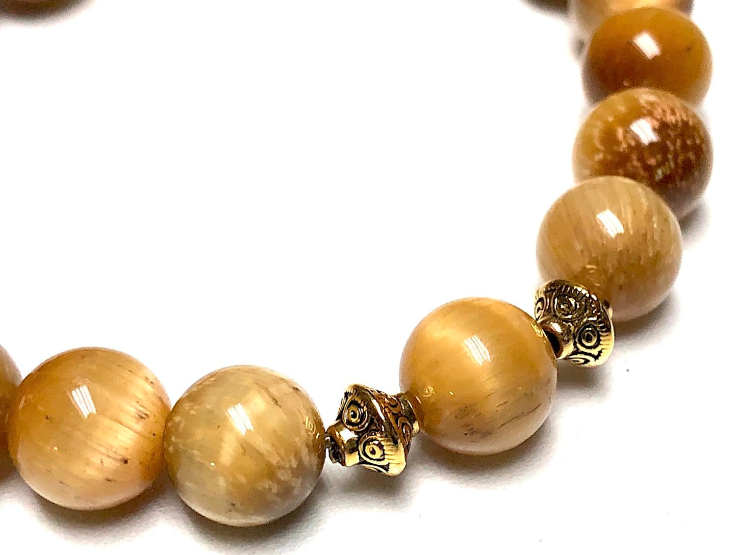 Golden Tiger's Eye Stretch Bracelet - November Birthstone for Scorpio - Solar Plexus Chakra