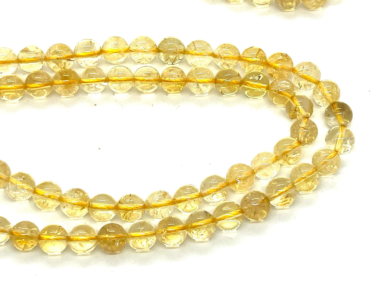 Citrine Mala Beads Necklace – Solar Plexus Chakra (Manipura) Confidence & Joy