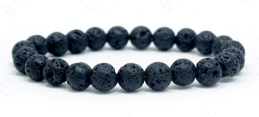 Certified Energized Gemstone Stretch Bracelets with COA - 8mm Beads Wristband, Wrist Mala - Yoga Jewelry – Zodiac / Sun Sign stones (Lava beads/Volcano Stone)