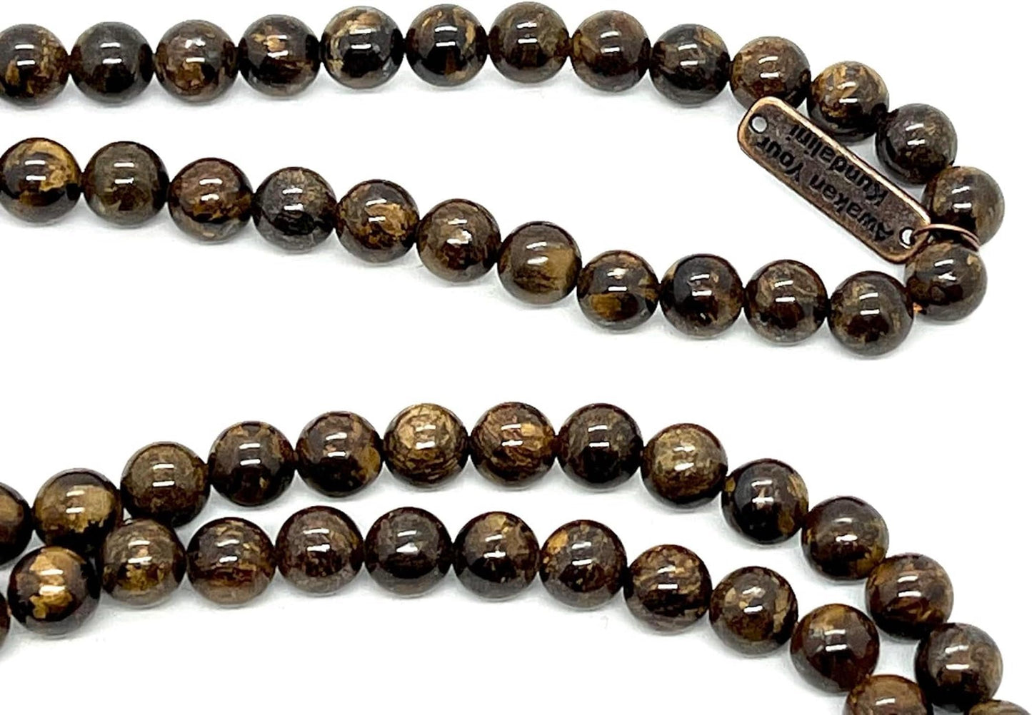 Handmade Bronzite Mala Necklace, 8mm 108 Beads, Sagittarius Birthstone, Root Chakra Healing
