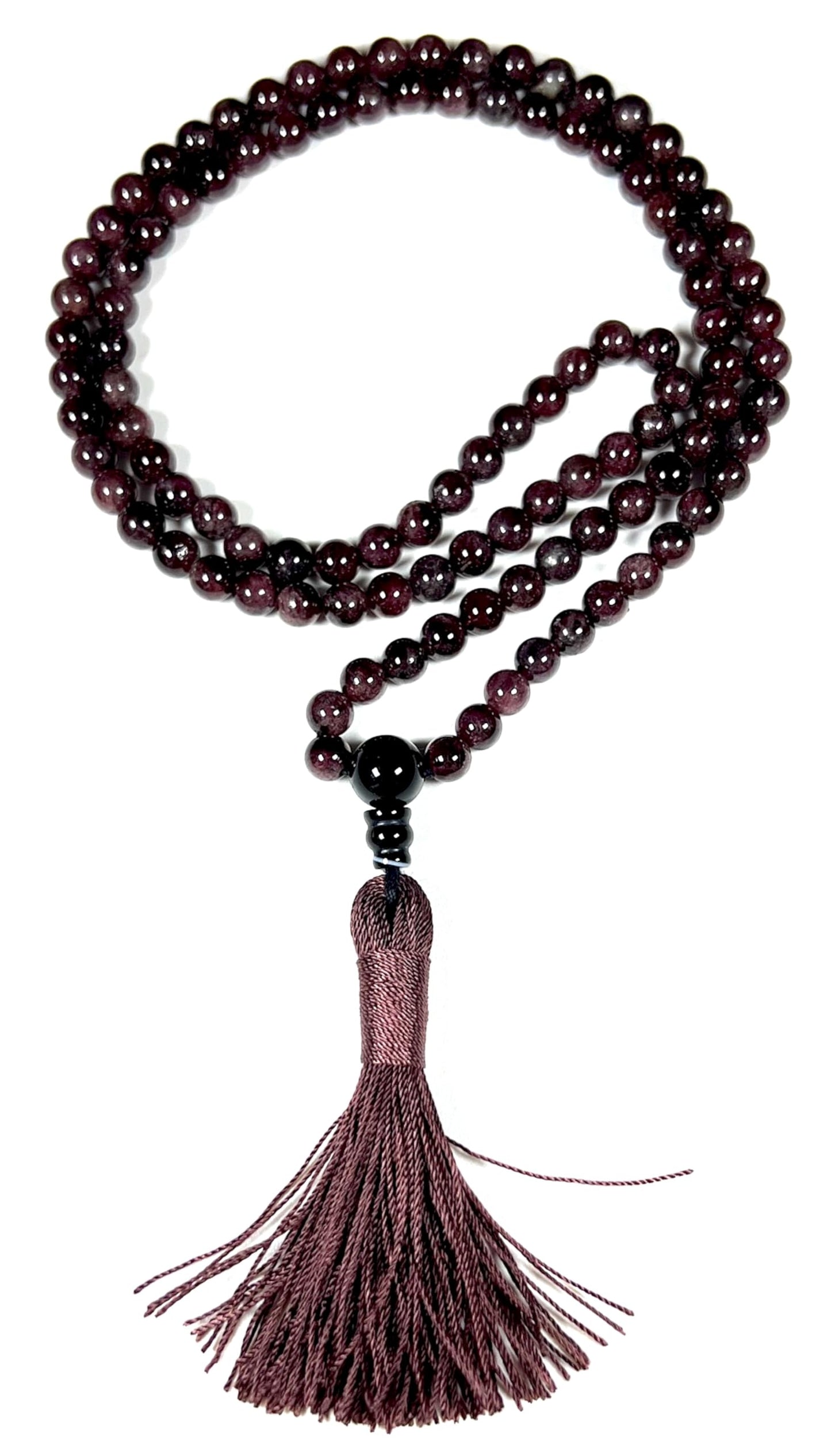 Handmade Natural Garnet Mala Beads Necklace | 6mm & 8mm | 108 Beads | Passion & Vitality Mala | Capricorn Birthstone & Root Chakra