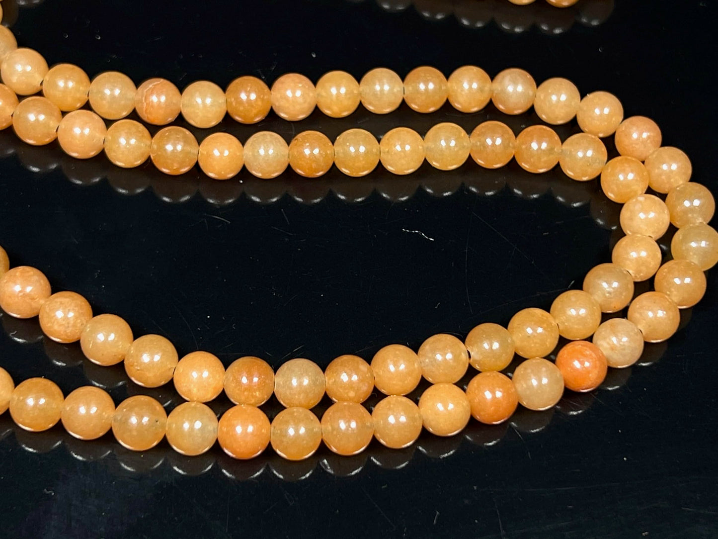 Yellow Jade Mala Beads Necklace – 6mm 108 Beads – Solar Plexus Chakra & Leo Birthstone – Spiritual Jewelry