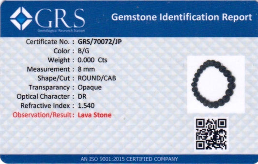 Certified Energized Gemstone Stretch Bracelets with COA - 8mm Beads Wristband, Wrist Mala - Yoga Jewelry – Zodiac / Sun Sign stones (Lava beads/Volcano Stone)