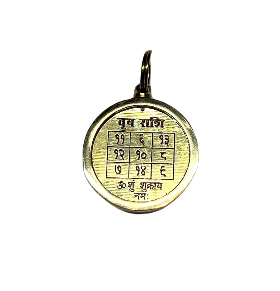Zodiac Constellation Pendant Necklace - Sun Sign Amulet - Rashi Yantra Pendant - 1 Inch Brass Pendant with Zodiac Yantra