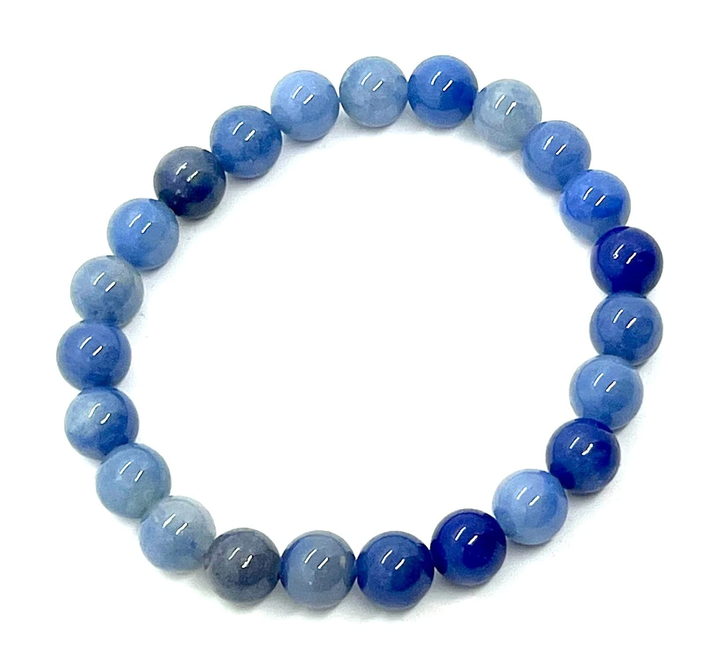 AERIS Blue Aventurine Stretch Bracelet | Calm & Clear Communication | Throat Chakra | Pisces Birthstone | 8mm Beads