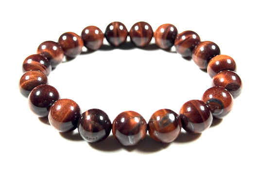 Tiger's Eye Stretch Bracelet – 10mm Mala Beads – Natural & Ethically Sourced – Solar Plexus Chakra & Birthstone Jewelry