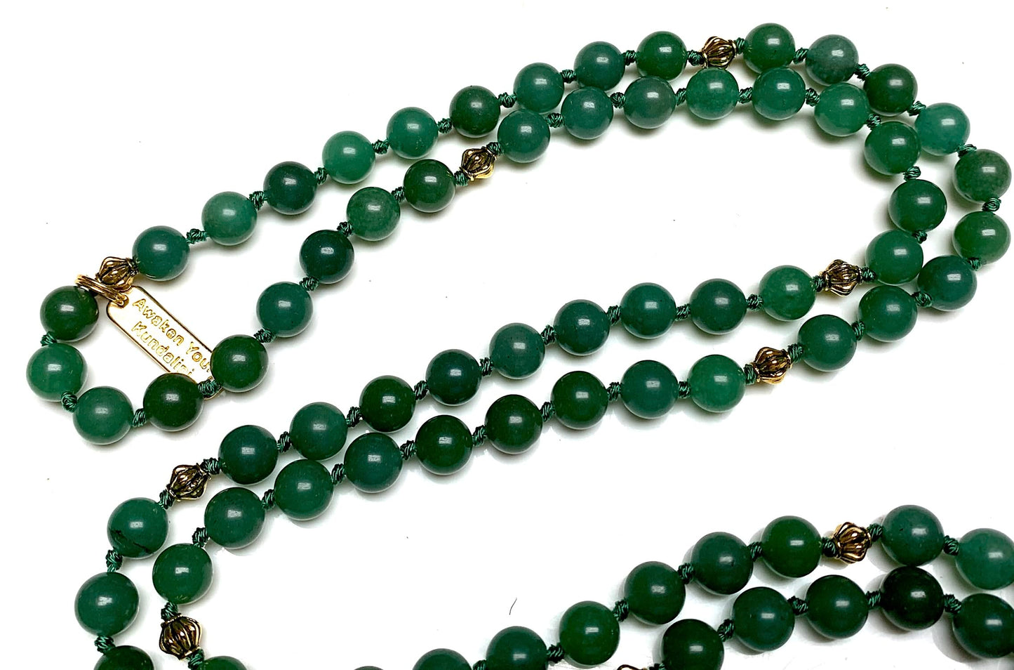 AERIS Green Aventurine Mala Necklace | 108 Hand-Knotted Beads for Creativity, Emotional Healing & Heart Chakra Balance | Taurus & Virgo Birthstone | Handmade in USA