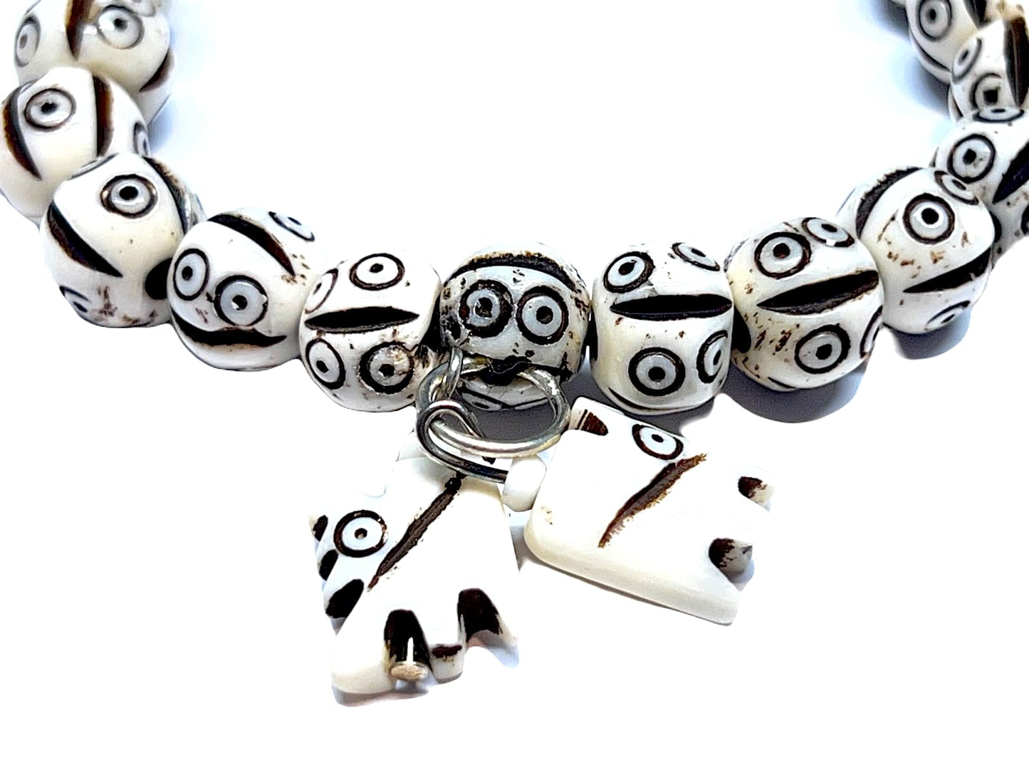 AWAKEN YOUR KUNDALINI Tibetan Yak Bone Yakbone Om Healing Bracelet (7"-8" Wrist, 10mm Beads) - Embrace Harmony & Inner Peace