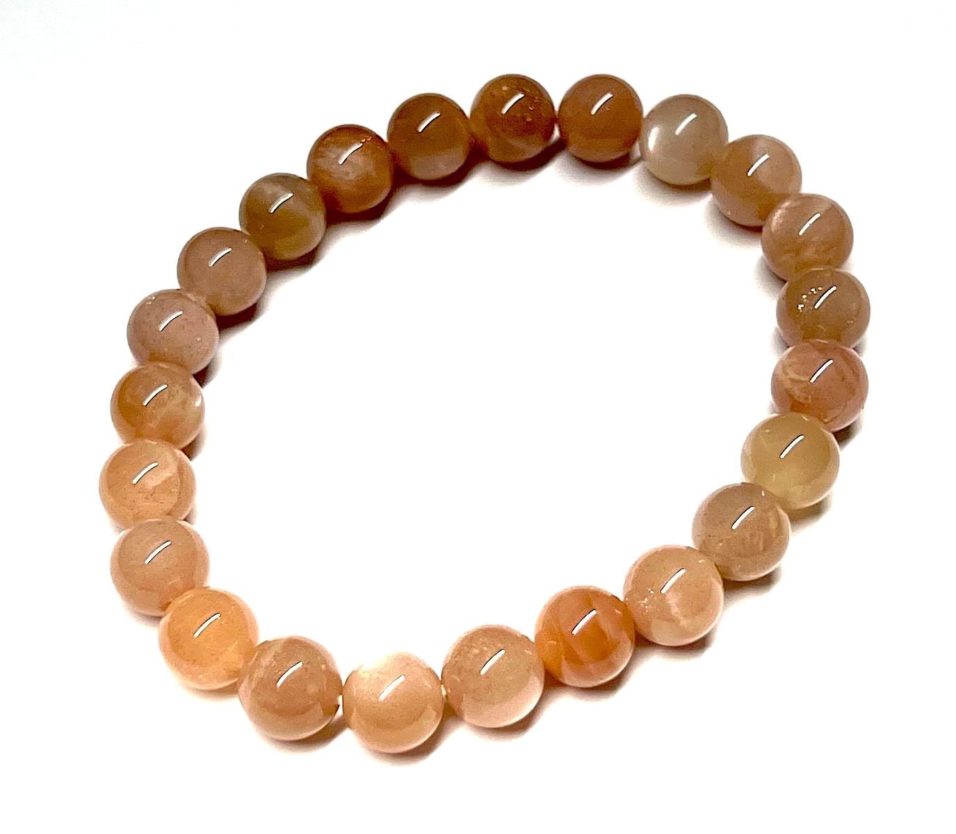 ADITYA Collection Sunstone Stretch Bracelet Sacral Chakra 8mm Hand-Knotted Beads Confidence Sensuality Radiance Golden Solar Energy Sacred Meditation Crystal Natural Stone Handmade USA AYK