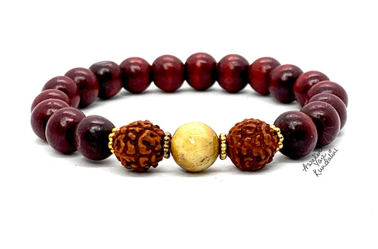 Rosewood with Tiger’s Eye & Rudraksha Bracelet | ARANYA Collection
