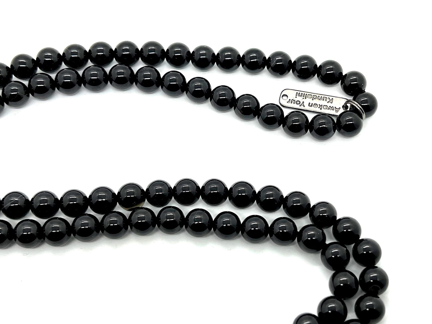 VESTA Black Tourmaline Mala Necklace | 108 Hand-Knotted 8mm Beads for Grounding & Protection | Root Chakra | Capricorn Birthstone | Handmade in USA